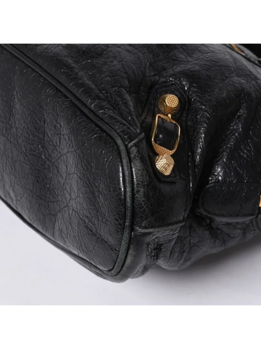 Balenciaga Classic Bowling Bag 2-Way Navy Gold